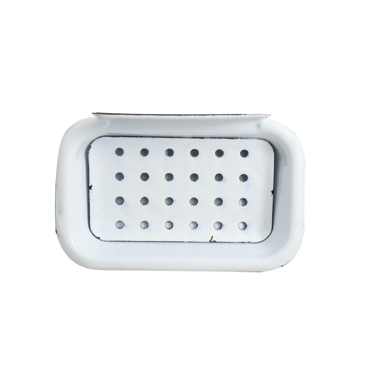 White Enamel Soap Dish Farmhouse Bathroom Shower Bar Holder Kitchen Sink Tray - Image 3