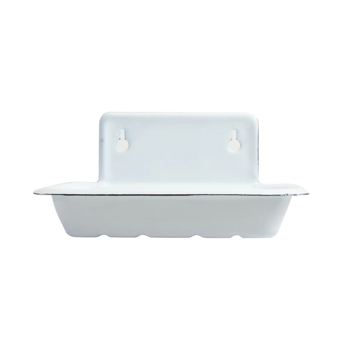 White Enamel Soap Dish Farmhouse Bathroom Shower Bar Holder Kitchen Sink Tray - Image 4