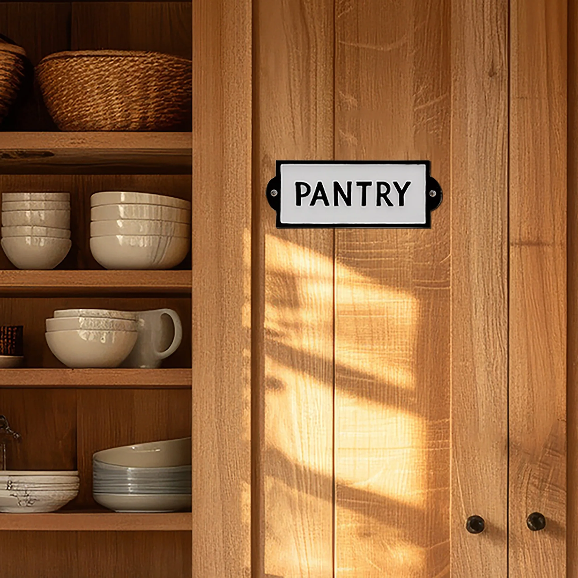 White Metal Kitchen Pantry Cast Iron Sign Farmhouse Wall Decor French Country - Image 6