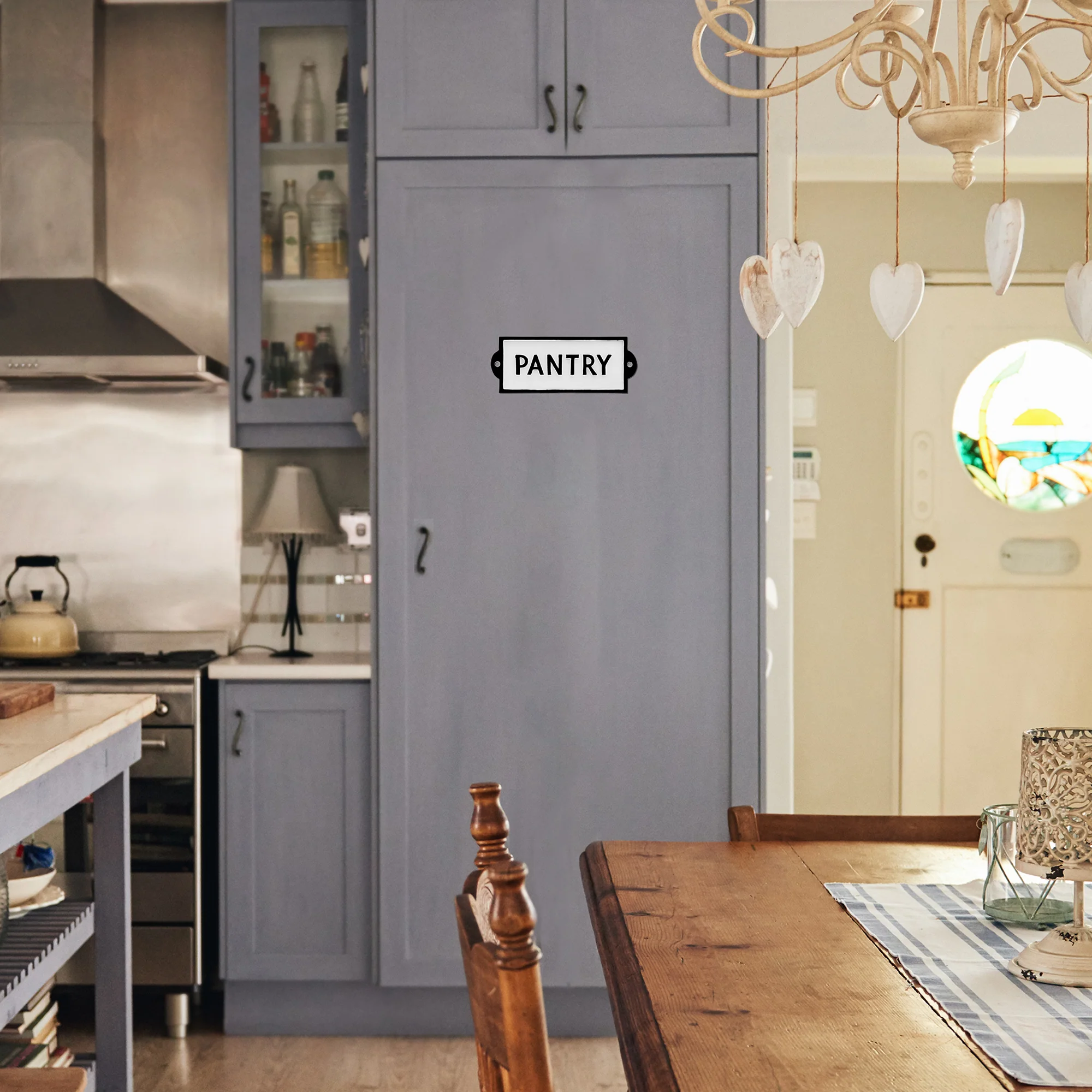 White Metal Kitchen Pantry Cast Iron Sign Farmhouse Wall Decor French Country - Image 8