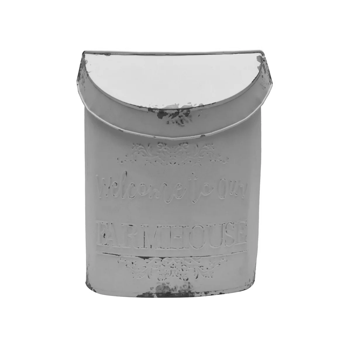 White Metal Wall Mount Farmhouse Mailbox Outside Mail Box Front Porch Home Decor