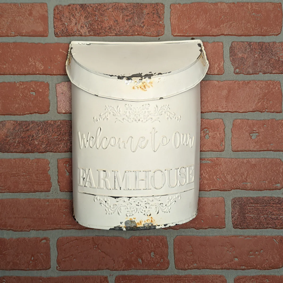 White Metal Wall Mount Farmhouse Mailbox Outside Mail Box Front Porch Home Decor - Image 6