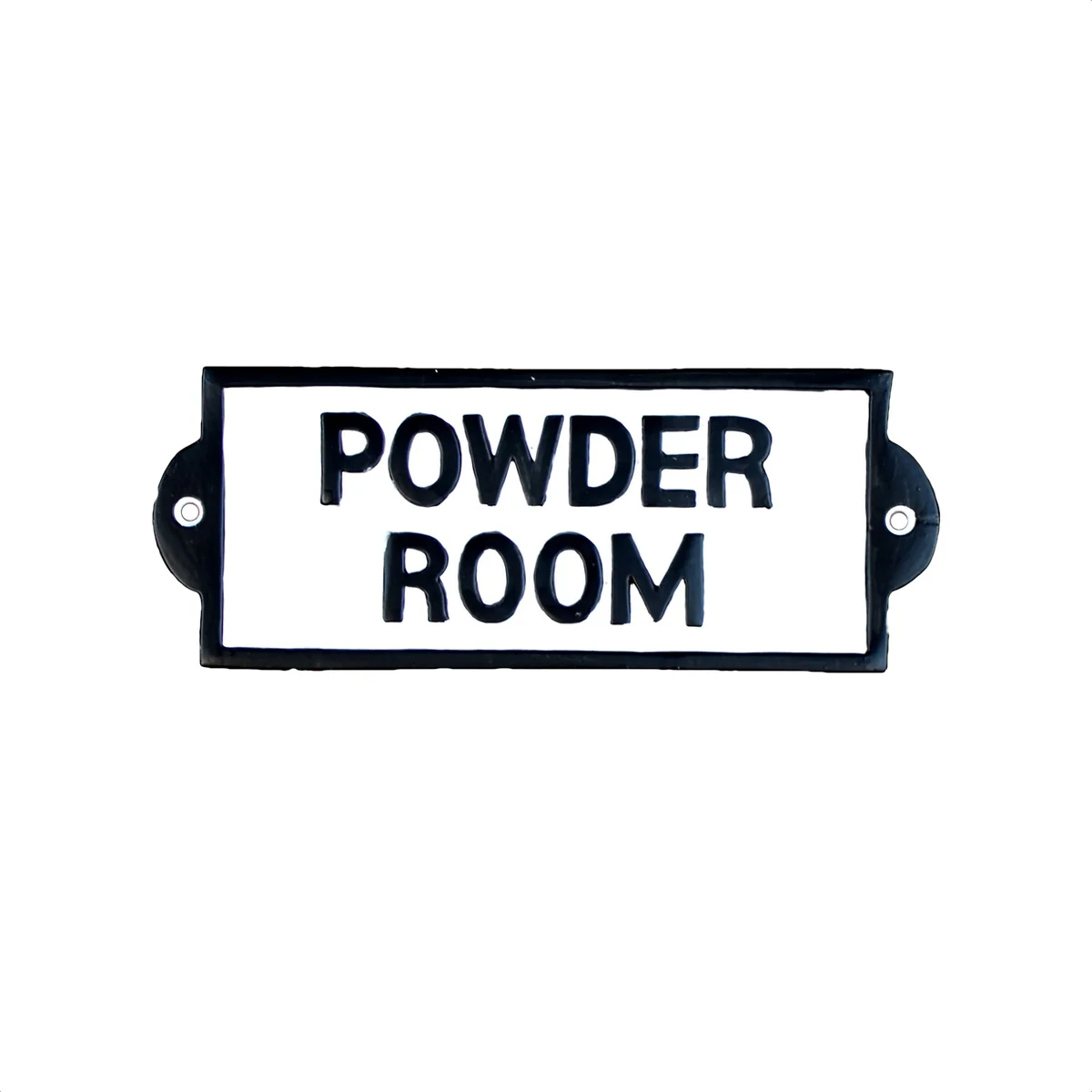 White Powder Room Door Sign Farmhouse Bathroom Wall Plaque Rustic Home Decor