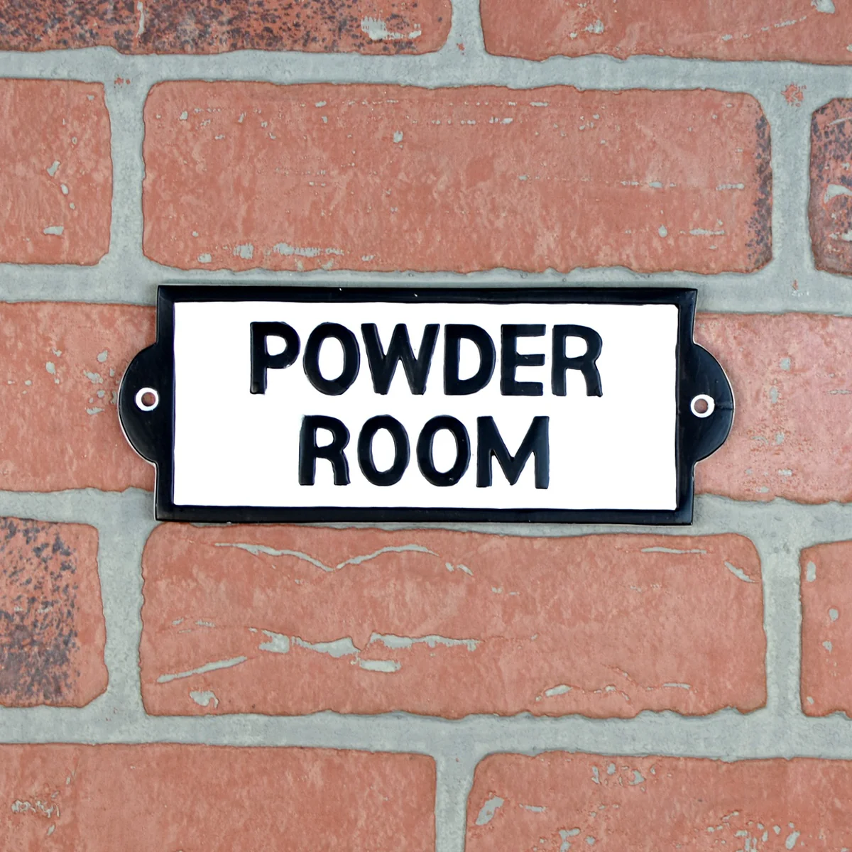 White Powder Room Door Sign Farmhouse Bathroom Wall Plaque Rustic Home Decor - Image 2
