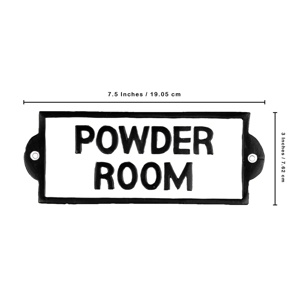 White Powder Room Door Sign Farmhouse Bathroom Wall Plaque Rustic Home Decor - Image 3