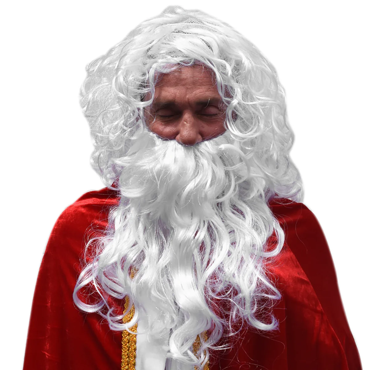 White Santa Claus Long Beard Hair Wig Adult Costume Set Christmas Party Supplies - Image 2