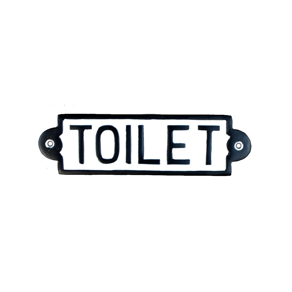 White Toilet Door Sign Metal Business Bar Restroom Wall Plaque Bathroom Decor