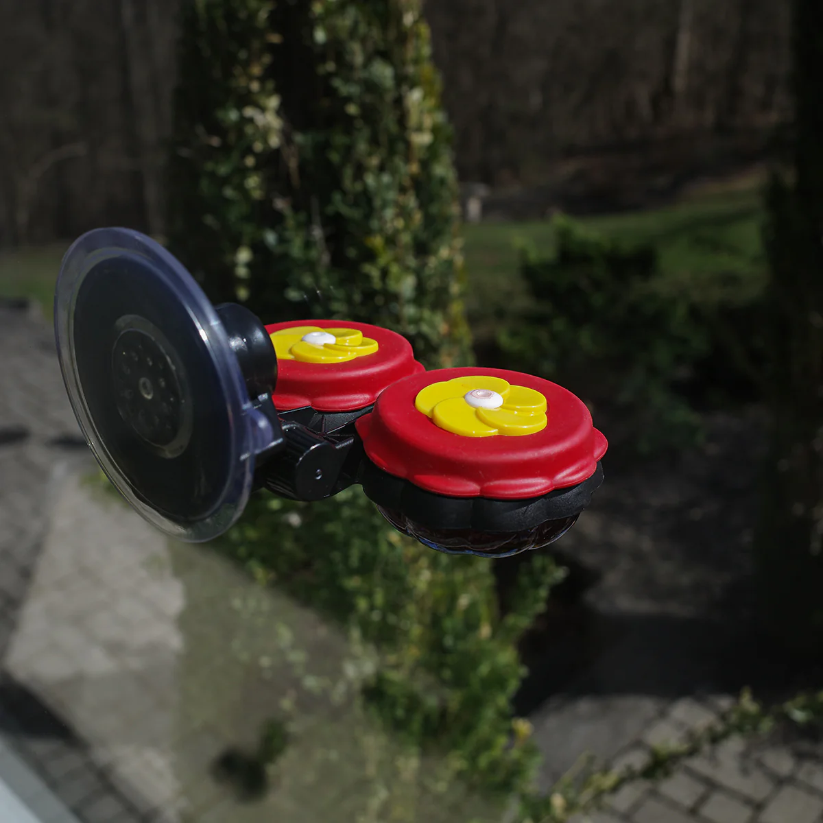 Window Cling Hummingbird Feeder Outdoor Suction Mount Red Humming Bird Glass Jar - Image 4