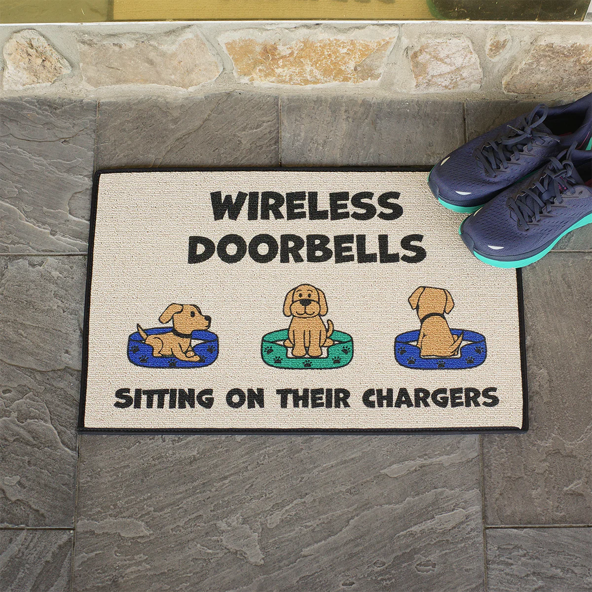 Wireless Doorbells Dogs Outdoor Welcome Doormat Novelty Floor Rug Front Door Mat - Image 4