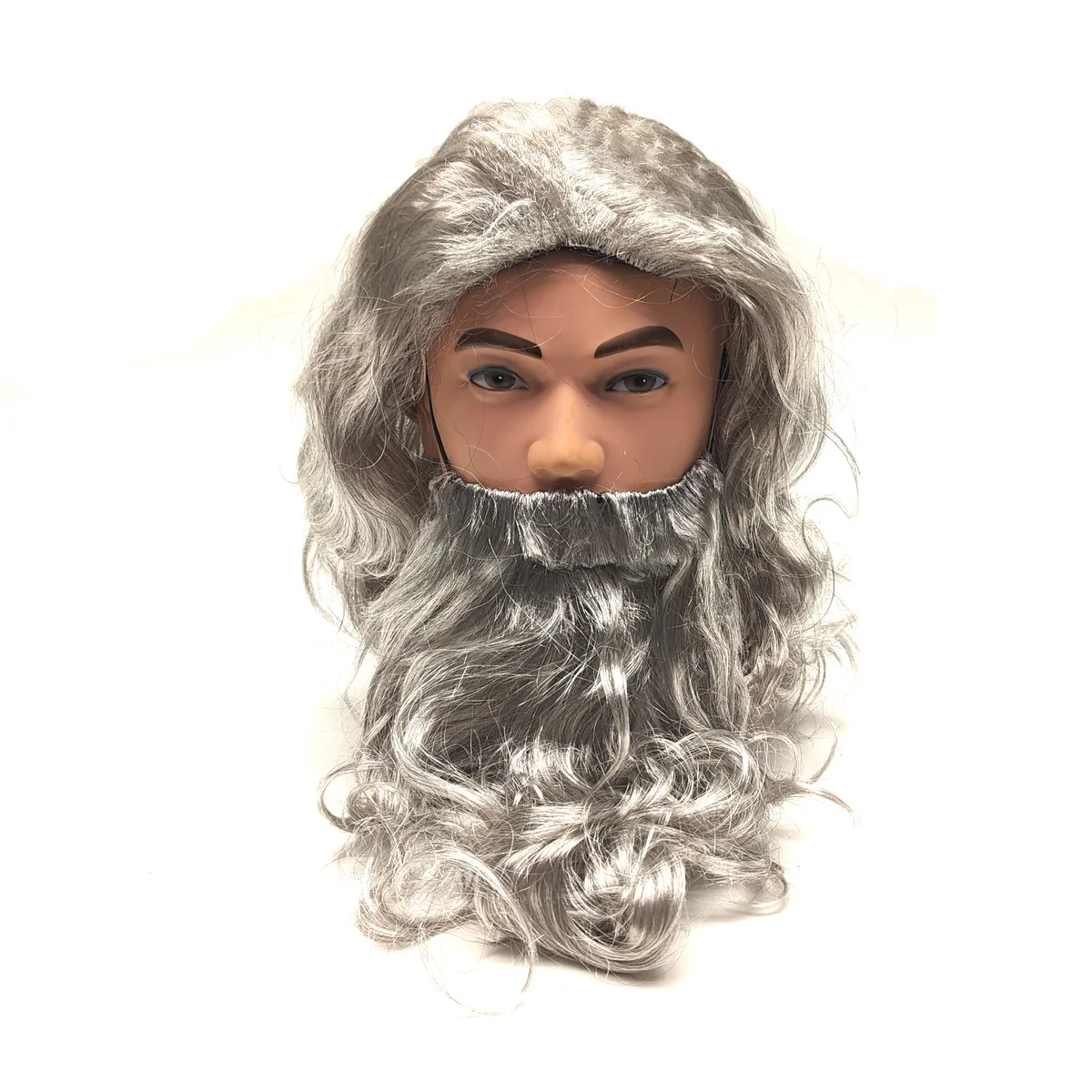 Wizard Beard Fake Grey Wig Wavy Hair Piece Funny Cosplay Party Halloween Costume - Image 3