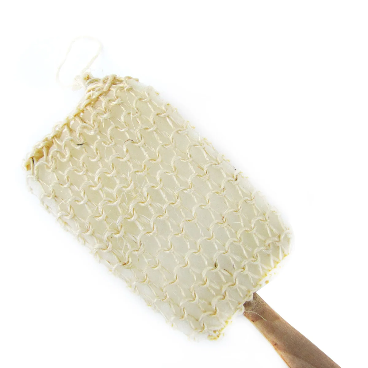 Wood Handle Stick Shower Loofah Exfoliating Sponge Bath Body Back Scrub Washer - Image 2
