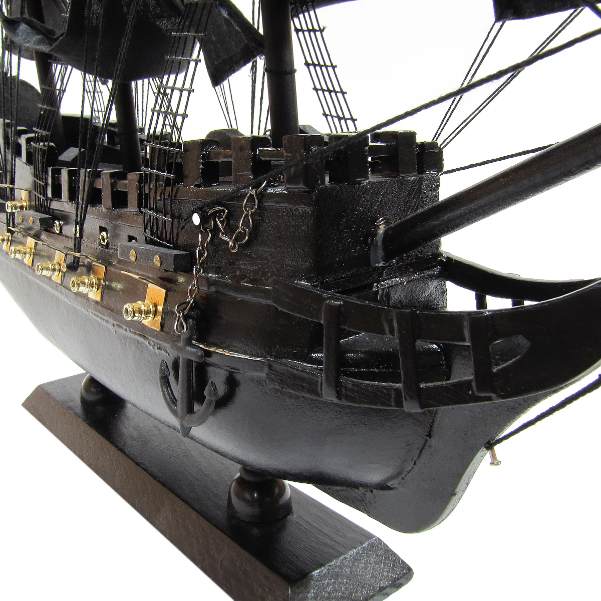 Wood Pirate Ship Model and Display Stand - Image 4