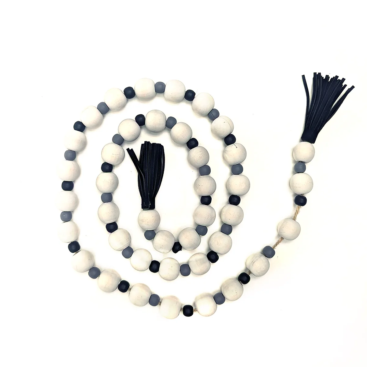 Wooden Beads Tassel Garland Neutral Christmas Tree Holiday Seasonal Home Decor