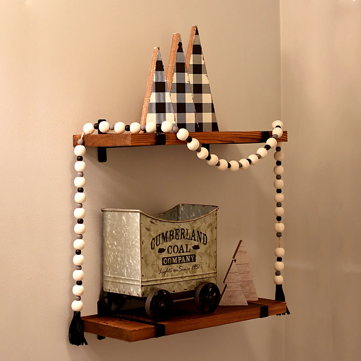 Wooden Beads Tassel Garland Neutral Christmas Tree Holiday Seasonal Home Decor - Image 4
