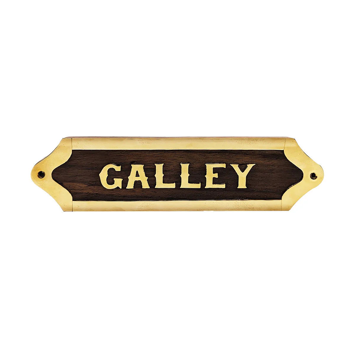 Wooden Brass Galley Ships Plaque Boat Door Sign 3D Ship Decor Nautical Wall Art