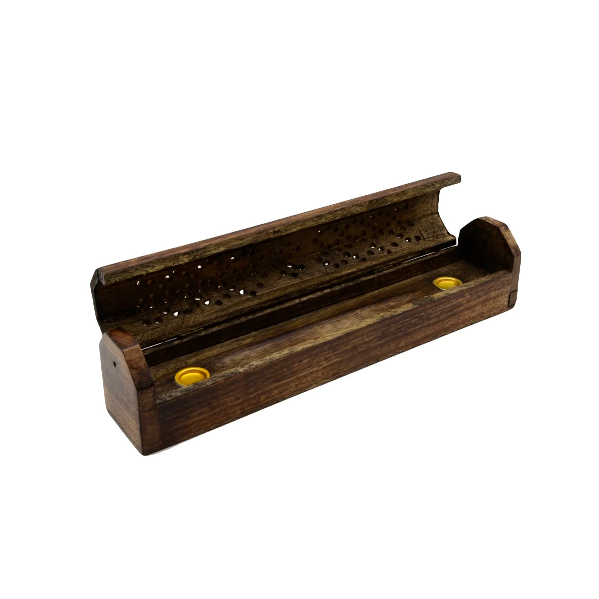 Wooden Coffin Incense Burner and Sticks Holder Box - Image 3