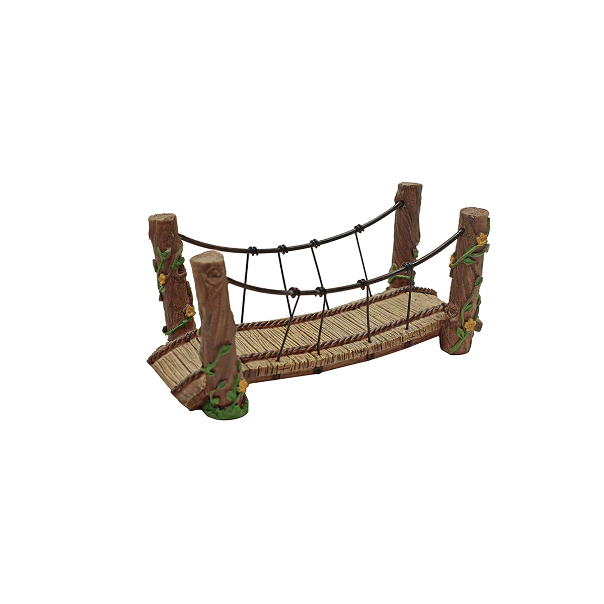 Wooden Rope Bridge Outdoor Fairy Garden Ornament Miniature Dollhouse Accessory