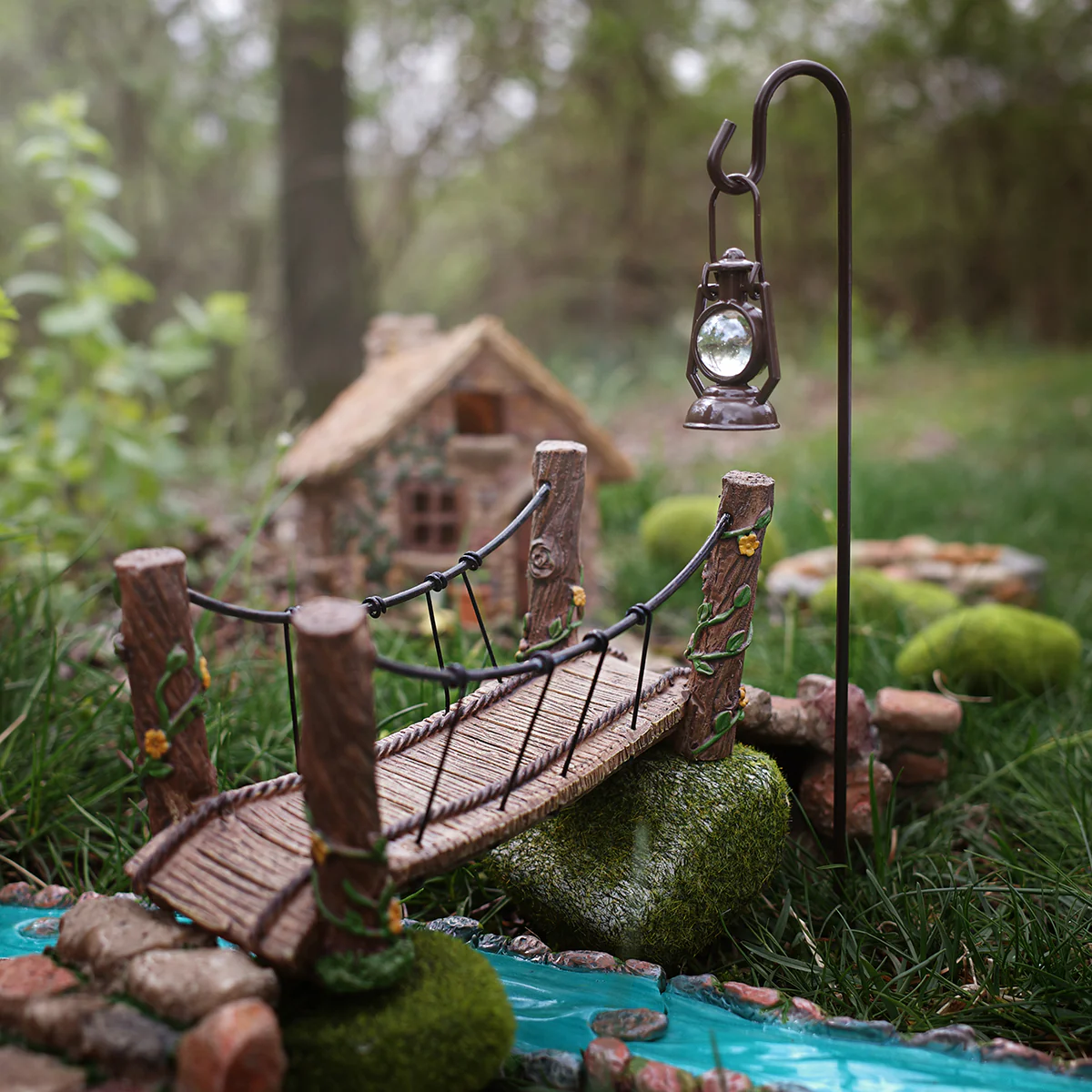 Wooden Rope Bridge Outdoor Fairy Garden Ornament Miniature Dollhouse Accessory - Image 5
