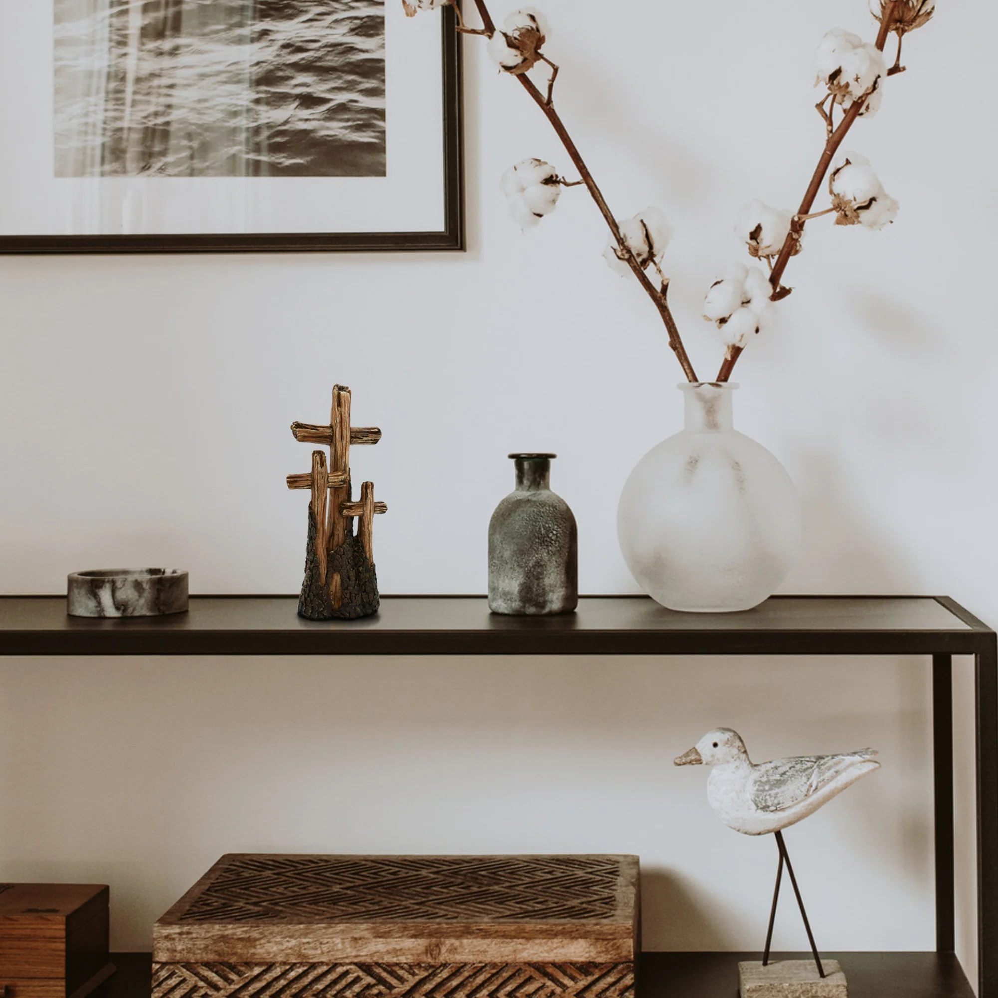 Wooden Three Crosses Catholic Home Decor Spiritual Crucifix Easter Decorations - Image 4
