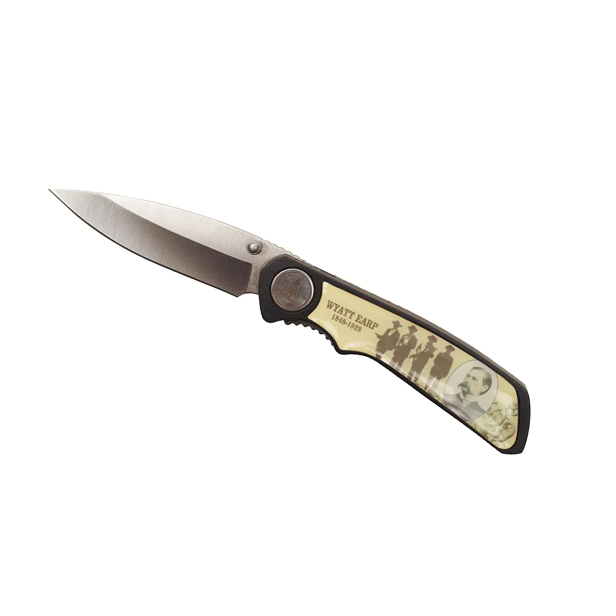 Wyatt Earp Wild West Law Legend Mens Folding Pocket Knife Western Collector Gift
