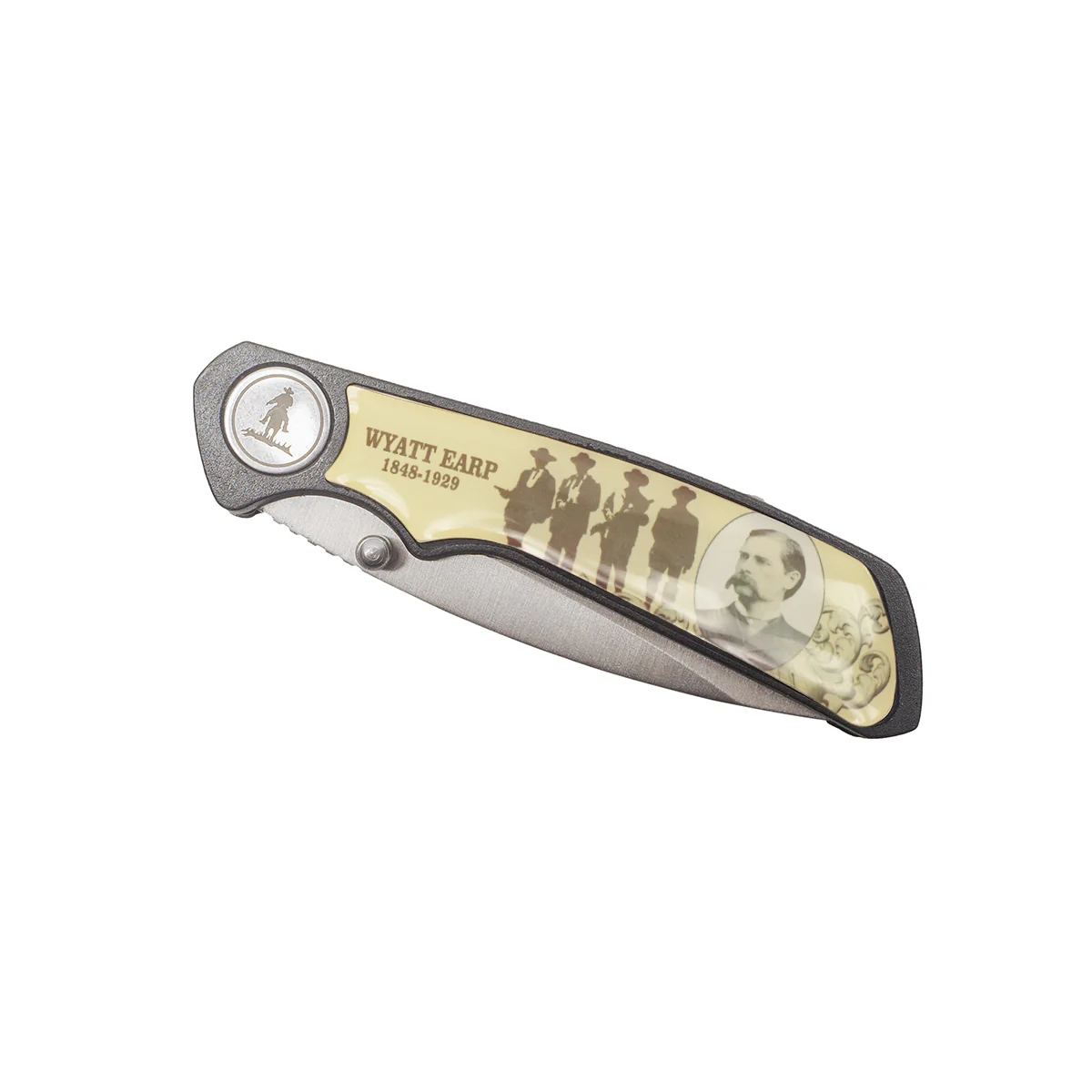 Wyatt Earp Wild West Law Legend Mens Folding Pocket Knife Western Collector Gift - Image 4